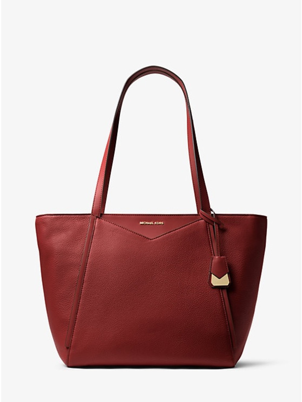 Dark Red Michael Kors Whitney Large Leather Tote Bag